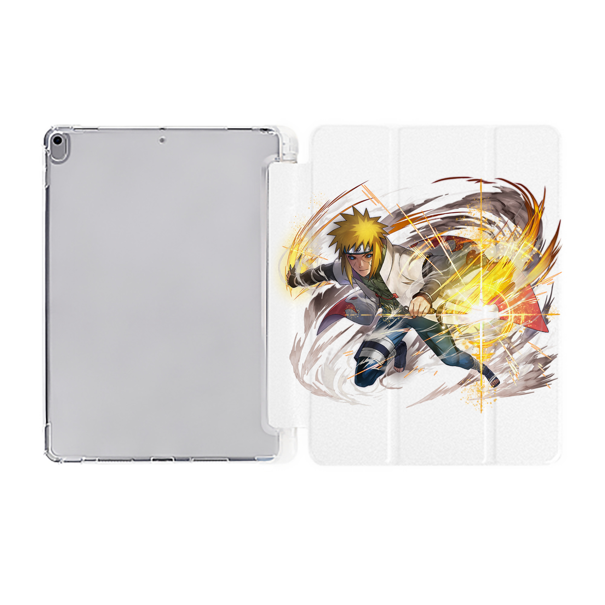 （画像用） NARUTO -ナルト- 波風 ミナト Namikaze Minato IPad ケース ペン収納付き 三つ折りスタンド PUレザー×シリコン 対応機種9.5/10.5/10.9インチ